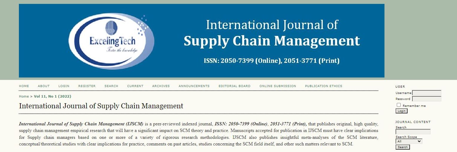 International Journal of Supply Chain Management